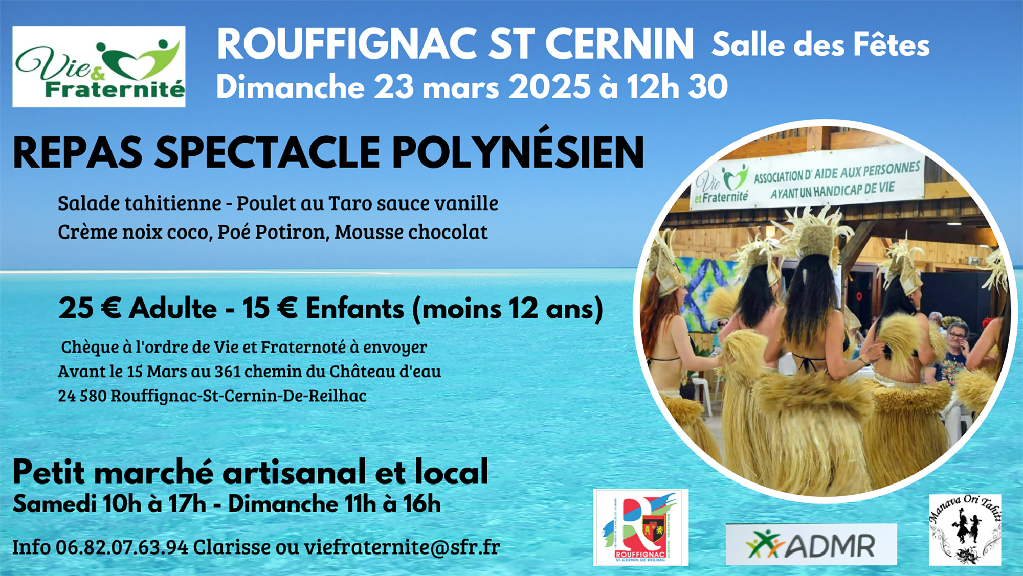 repas polynésien Vie et Fraternité Rouffignac Dordogne