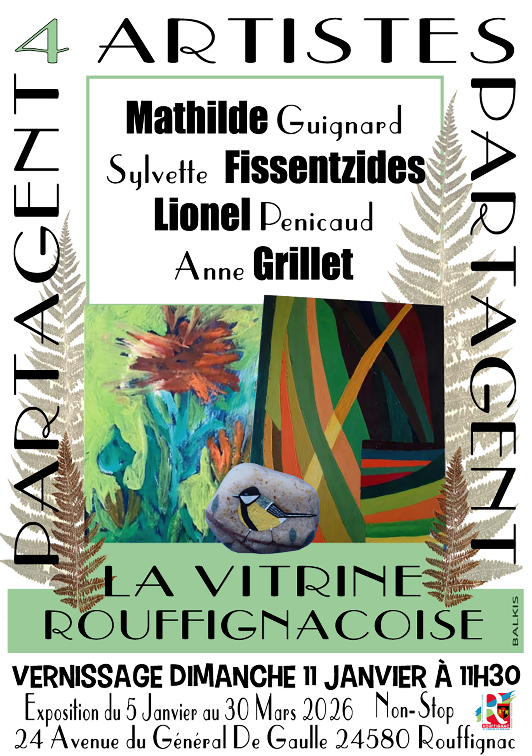 Vernissage vitrine janvier 2026 Rouffignac Dordogne
