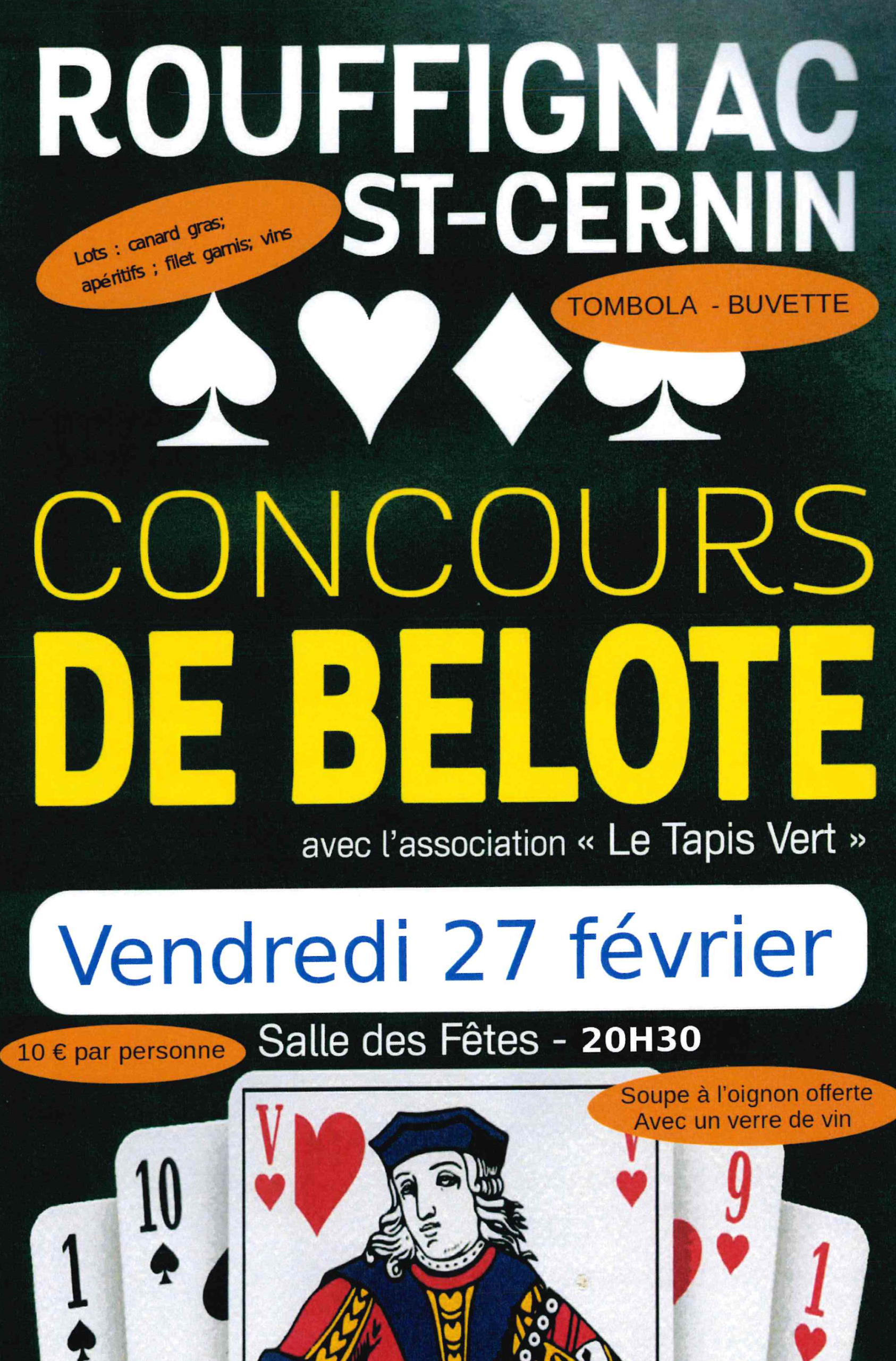 Concours Belote Février 2026 Rouffignac Dordogne
