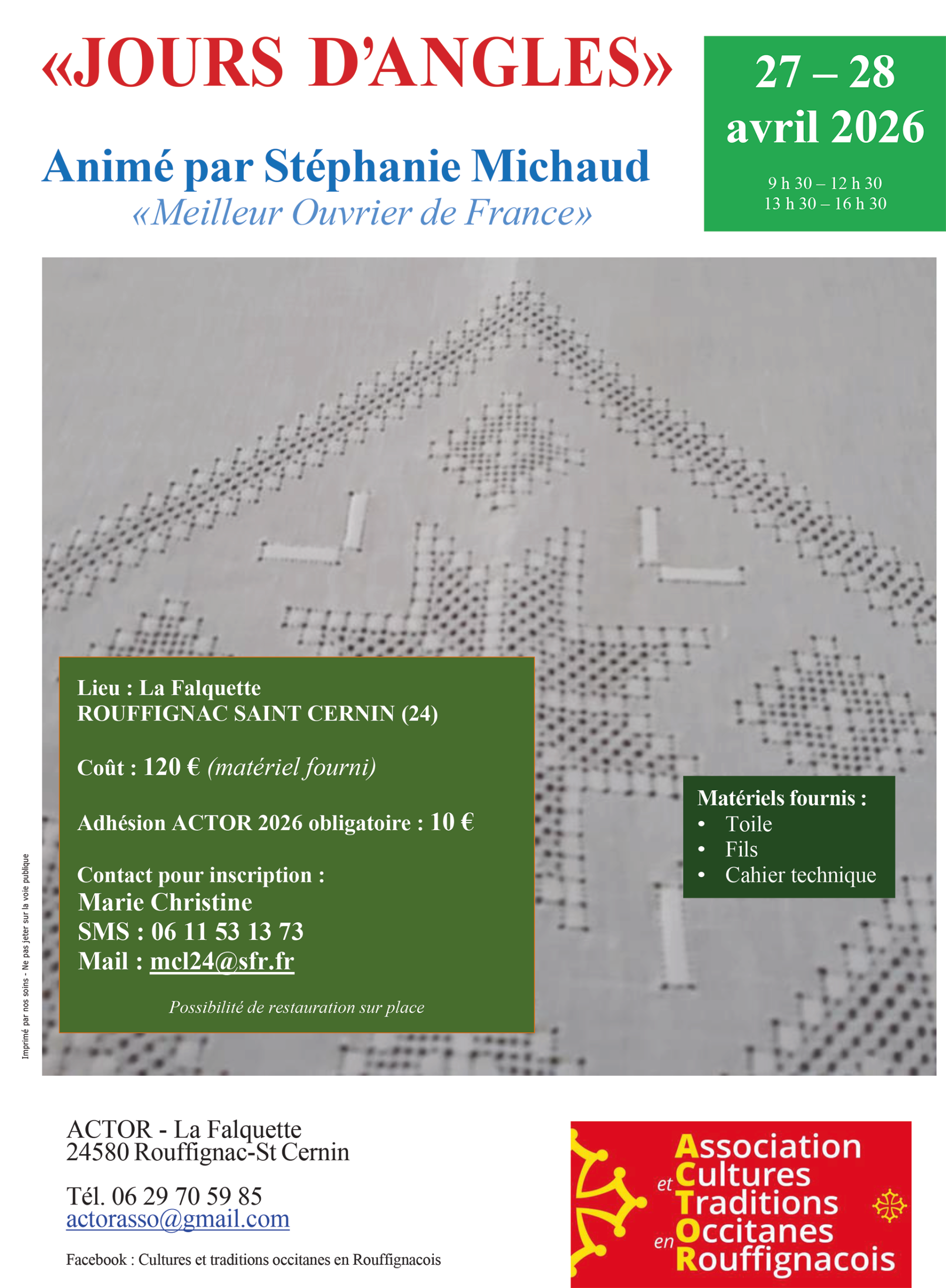 Jours Angles avril 2026 Rouffignac Dordogne