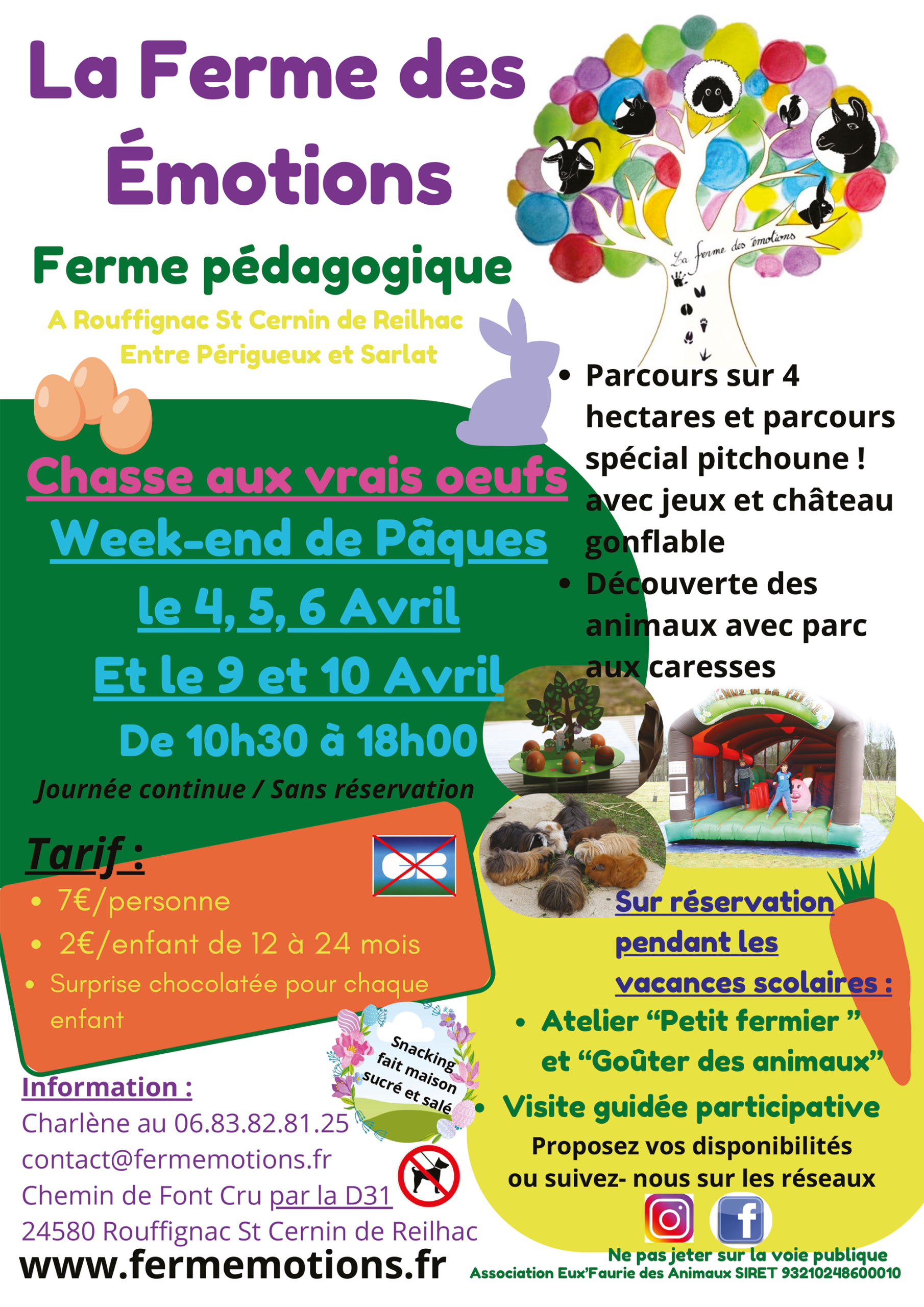 Pâques la ferme des émotions Avril 2026 Rouffignac Dordogne
