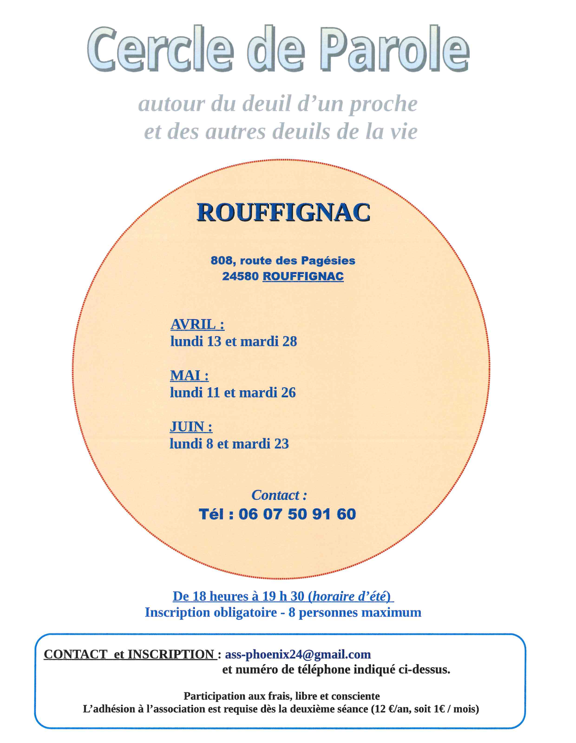 cercle de parole avril 2026 Rouffignac Dordogne