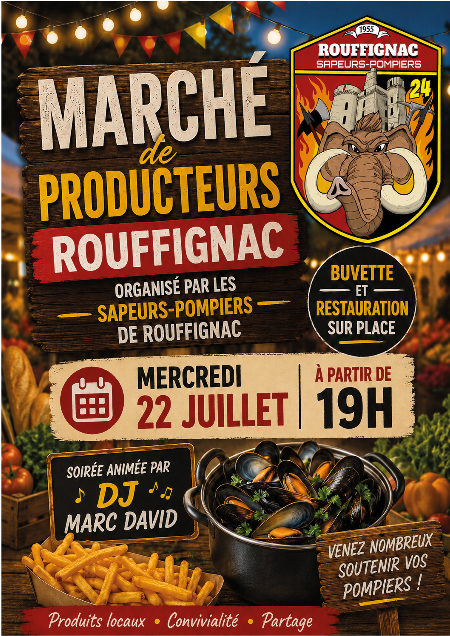 soirée gourmande 2026 sapeurs pompiers Rouffignac Dordogne